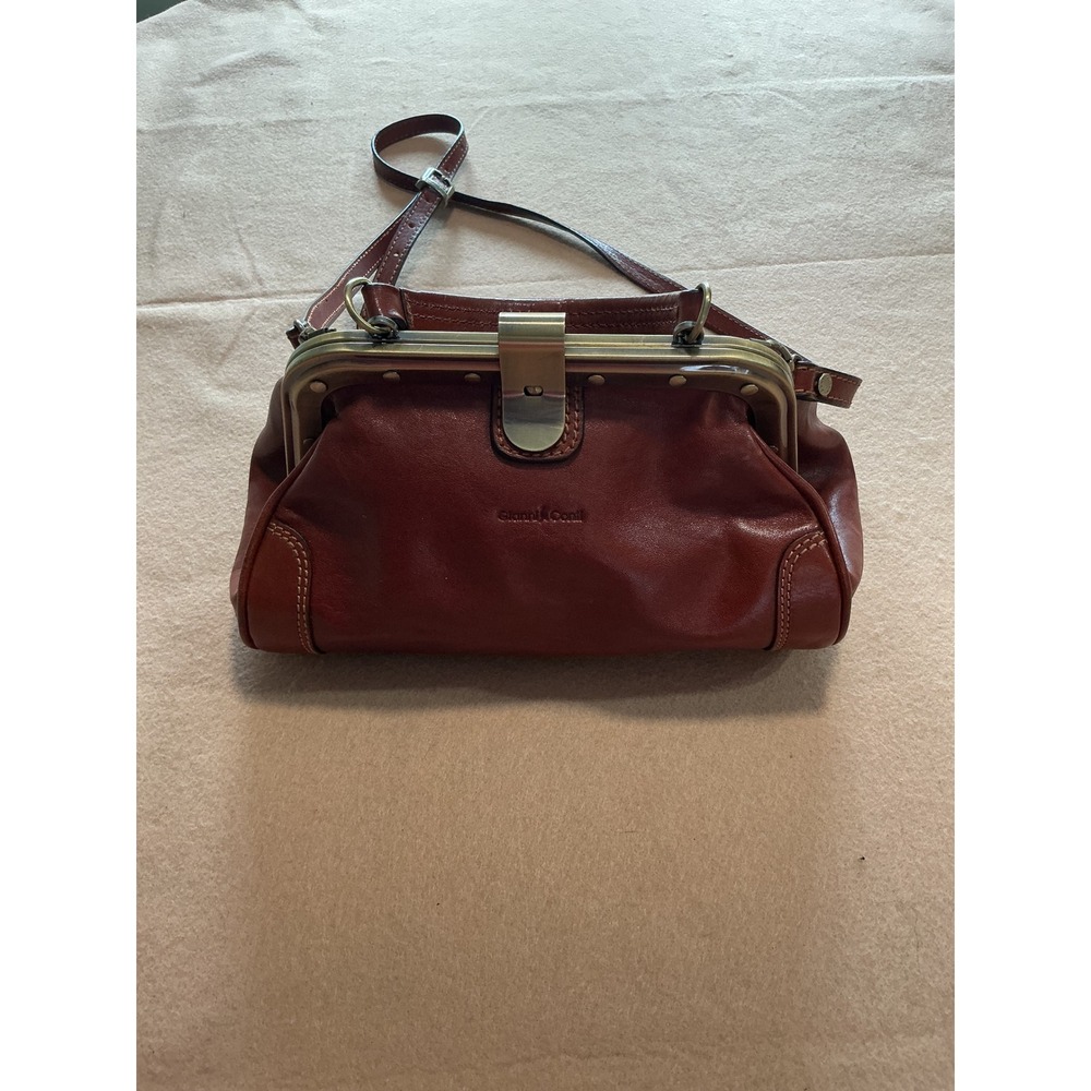 Gianni Conti Crossbody Bag Womens Medium Brown Excellent Vintage Doctor Style